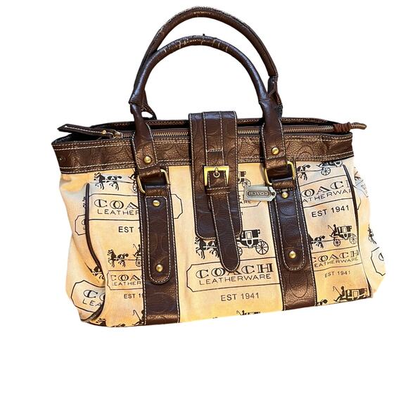 Coach Brown and Cream Satchel - Picture 1 of 13